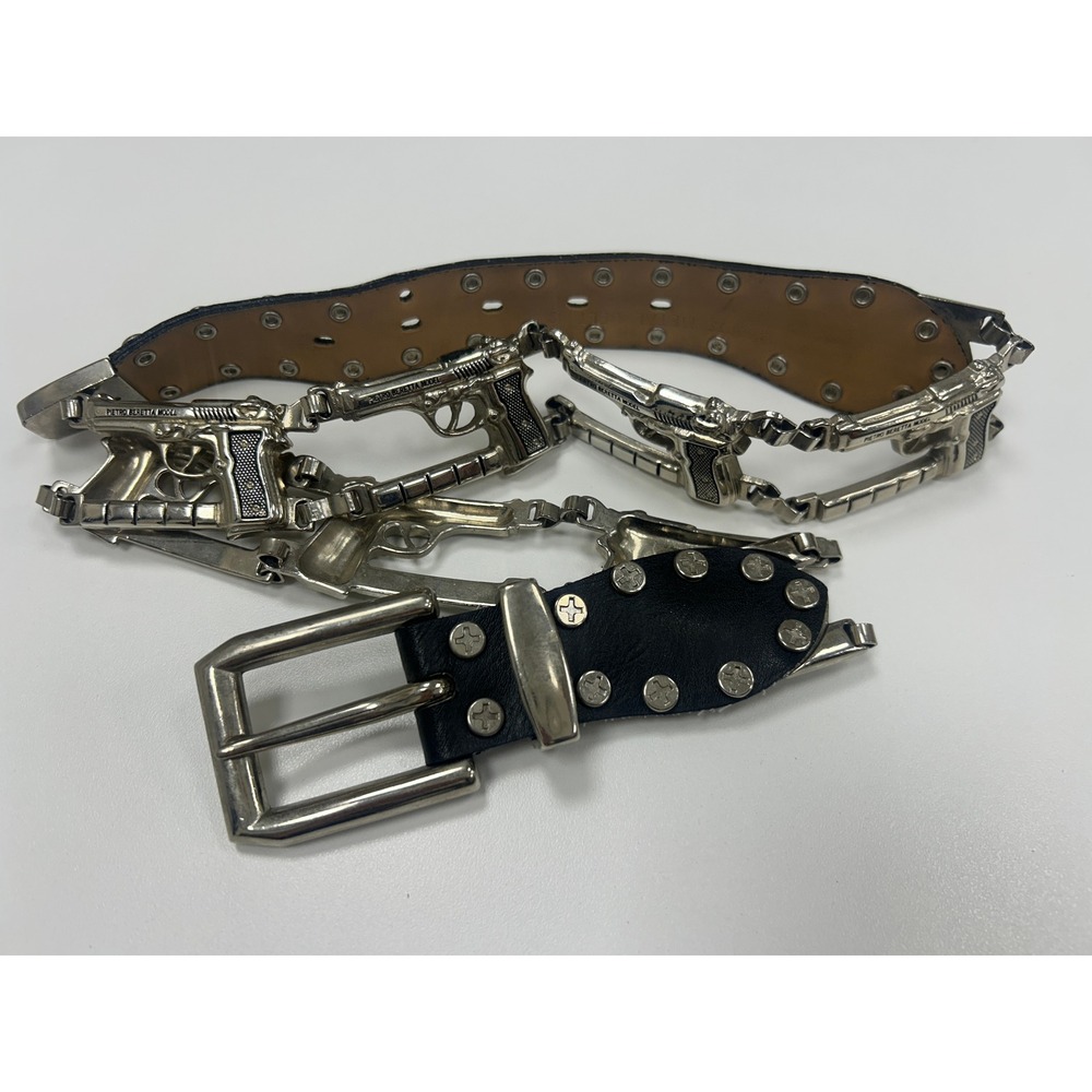 Vintage Yes Boss Blackβ Biker Belt Y2K Moto Indie Sleaze S Pietro Beretta Buckle